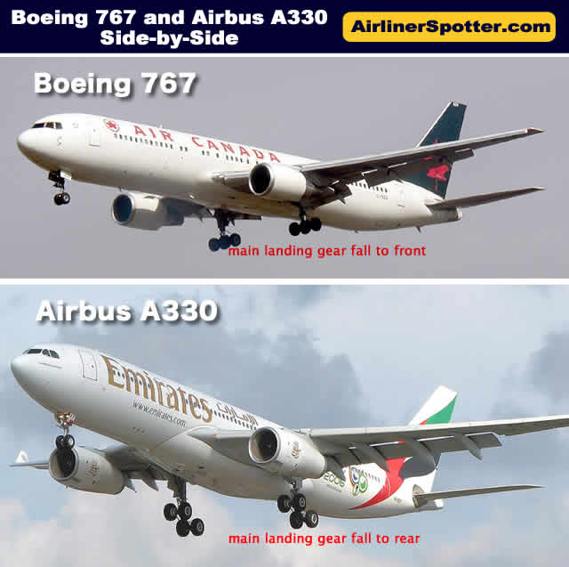 Boeing 767 and Airbus A330 spotting guide