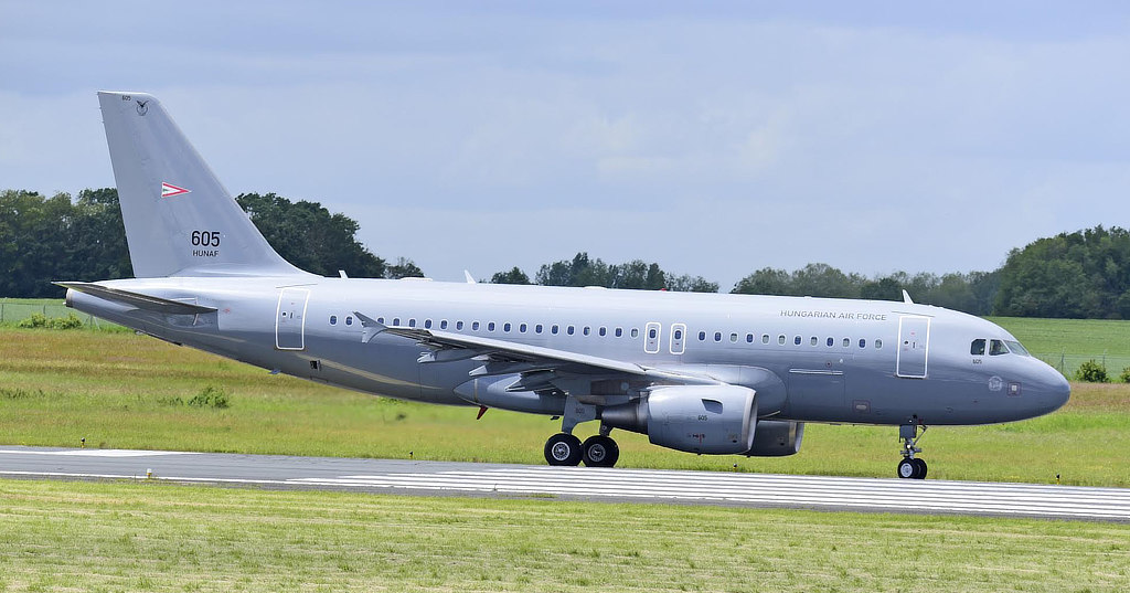 Airbus A319-100 No. 605 of the Hungarian Air Force, May, 2021, at Chateauroux, France Airport