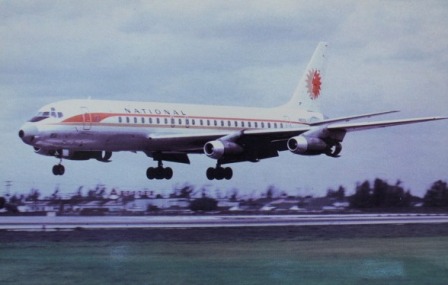National Air Lines Douglas DC-8 during landing