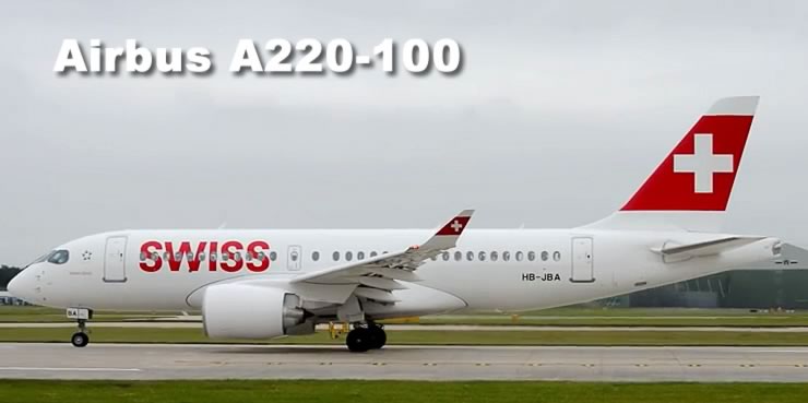 Airbus A220-100 of Swiss Air, registration HB-JBA