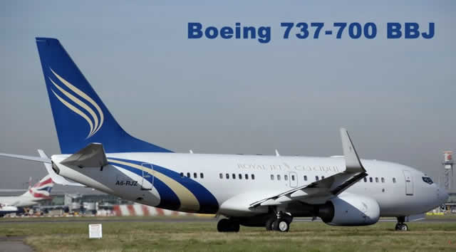 Royal Jet Boeing 737-700 BBJ - Boeing Business Jet, registered in the United Arab Emirates at A6-RJZ