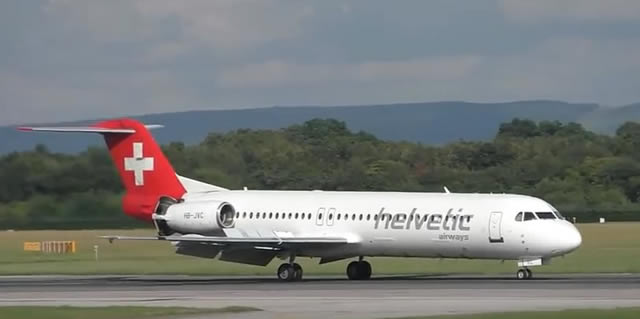 Fokker 100 of Helvetic Airways