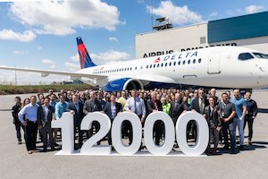 Airbus celebrates delivery of its 12,000th aircraft – an A220-100 to Delta Air Lines