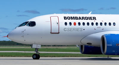 Nose view of the Bombardier C Series