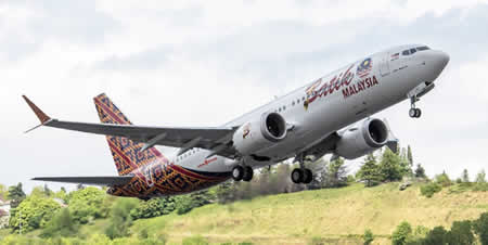 Boeing 737 MAX 8 airliner of Batik Air Malaysia at takeoff