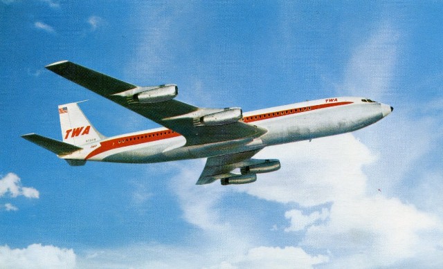Trans World Airlines Boeing 707 in flight