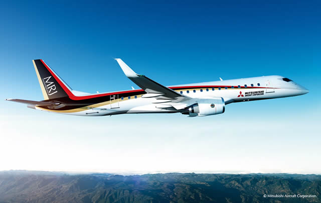 Mitsubishi Regional Jet MRJ in flight