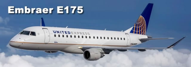 Embraer E175 jet in United Express livery