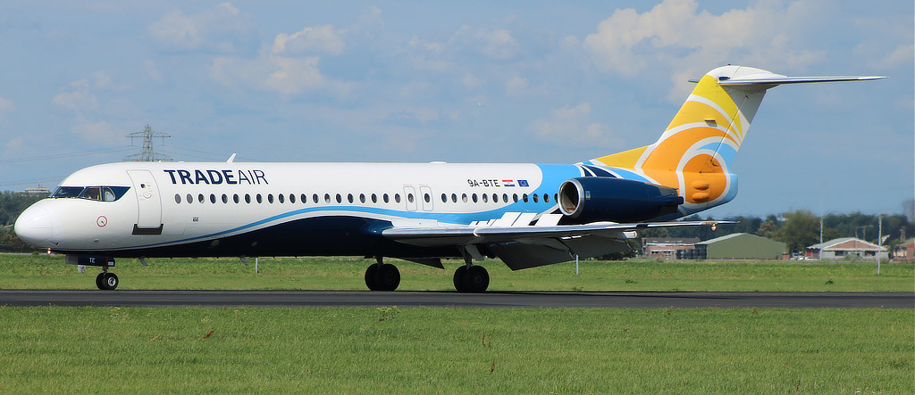 Fokker 100 of TradeAir, Registration 9A-BTE