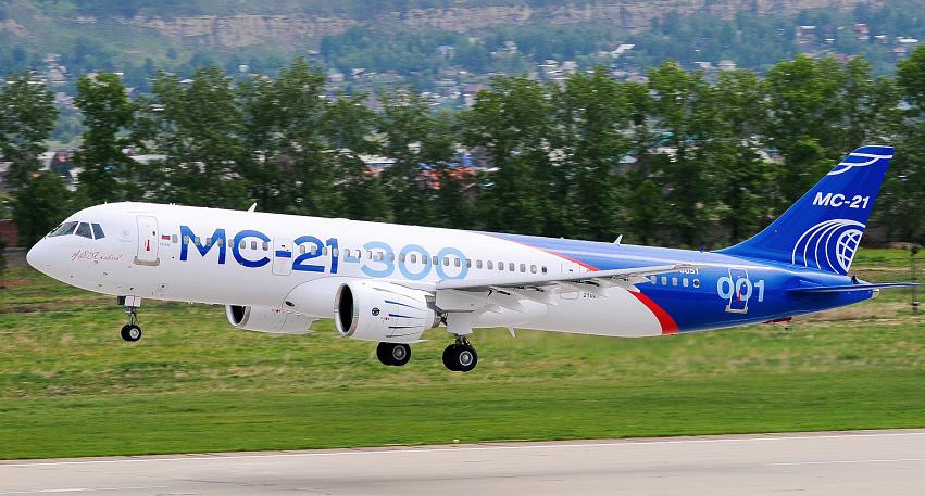 Russian built MC-21-300 Narrow-Body Airliner